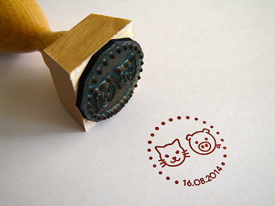 Wedding stamp cat print icon pig stamp wedding