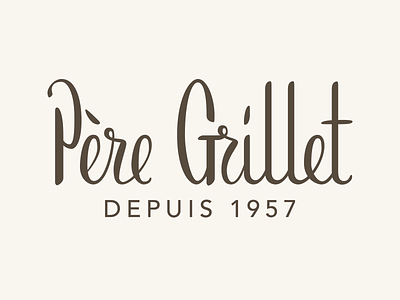 Père Grillet hand lettering logo brush hand lettering lettering logo