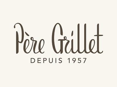 Père Grillet hand lettering logo