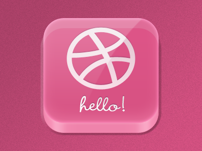 Hello Dribbble! dribbble icon photoshop