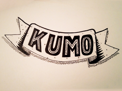 Hand lettering "kumo" hand lettering lettering pen retro ribbon