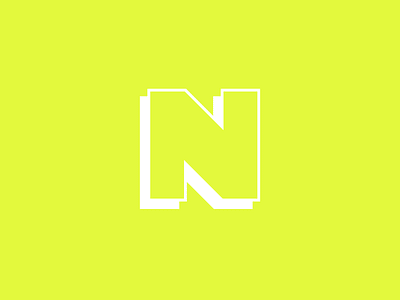 N logo geometric logo minimal n shadow simple