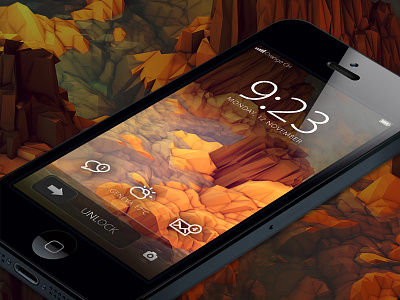Revisited iPhone home screen concept home screen icons interface ios ios7 iphone minimal ui