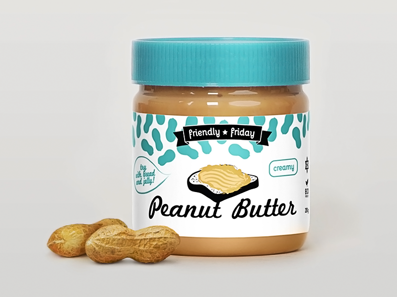 Peanut butter label by Lena Zaytseva for Kultprosvet on Dribbble