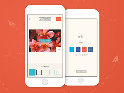 Postcards sharing app app postcards ui ux