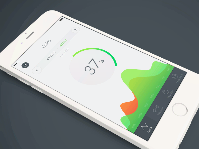 UI/UX for fitness app animated app fintess ios sport stat ui ux