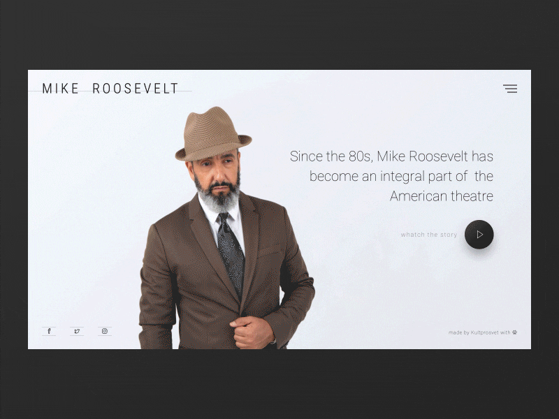 Personal Site of an Actor animation concept gif interface media slider theatre ui ux web