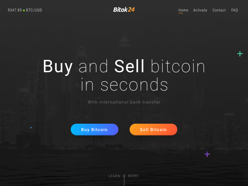 Landing Page for cryptocurrency trader animation cryptocurrency gif glitch interface landing main trader ui ux web