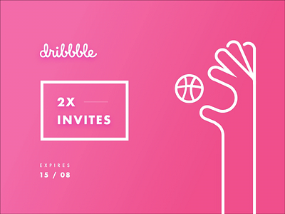 Invites giveaway! animation dribbble flat giveaway illustration invite pink