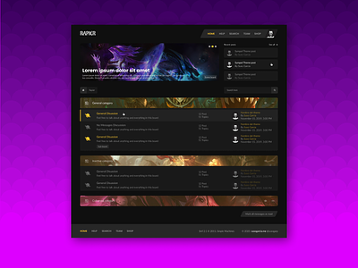 Rapier - Forum Theme design forum game gaming layout smf ui web website