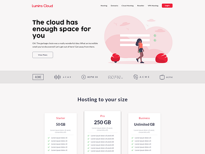 Lumins Cloud,  fictional web design