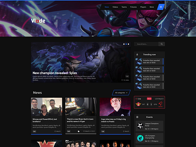 Vlade Desktop, fictional web design design gaming responsive ui web website