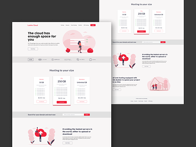 Web hosting landing page