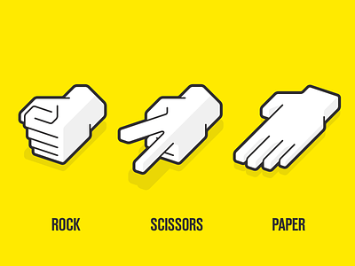 Rock Paper Scissors cursor hand icon paper rock scissors yellow