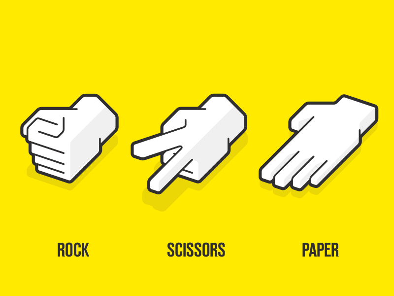 rock paper scissor hand signs