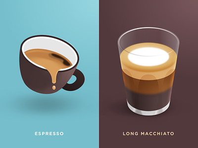 Espresso & Long Macchiato coffee espresso icons long macchiato