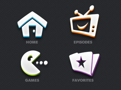 Playful Icons folder games home icons tv