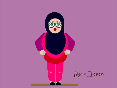 Girl On Hijab animation design flat illustration