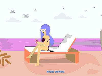 Beach Day animation art beach design digital 2d digitalart flat illustration