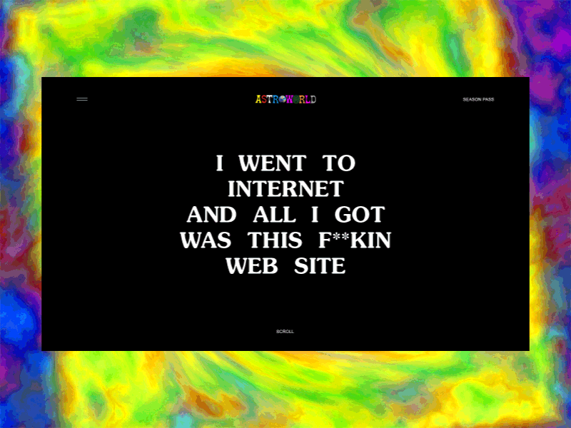 ASTROWORLD animation concept interaction music promo typography ui web