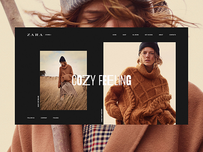 Cozy Feeling concept fashion promo typography ui web