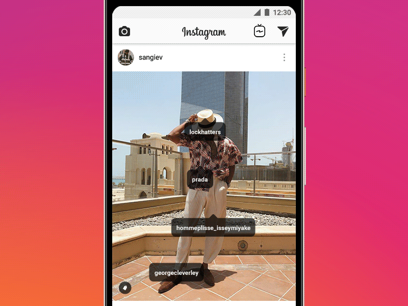 Instagram — Tag Brands animation concept icon instagram interaction product ui ux