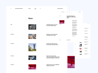 Zaha Hadid Architects — News architecture concept portfolio typography ui web