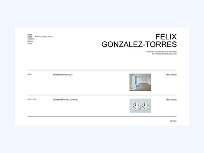 Felix Gonzalez-Torres — Experiments art concept gallery typography ui web