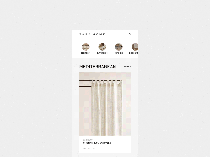 Zara Home — Interaction animation app concept home interaction store typography ui