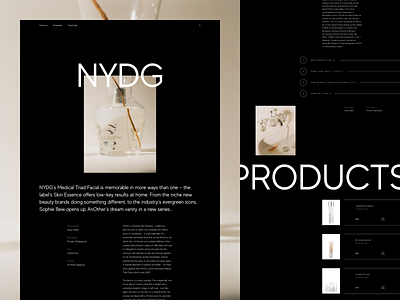 Landing Page for Luxurious Cosmetics Brand branding business clean concept experiment fashion flat interface landing page layout minimal product promo website simple typography ui ux vector web design zajno