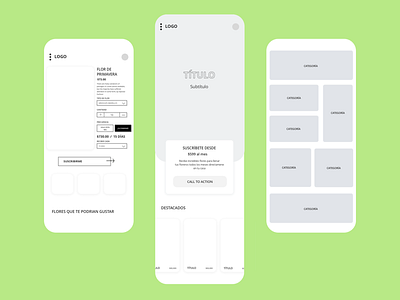 Wireframes for Flower Delivery E-commerce design mobile design mobile ux ui ux web design