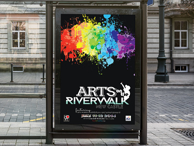 Arts On The Riverwalk Event Poster design illustration logo typography