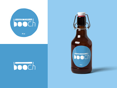 Booch Kombucha - Logo / Label branding design flat label logo typography vector