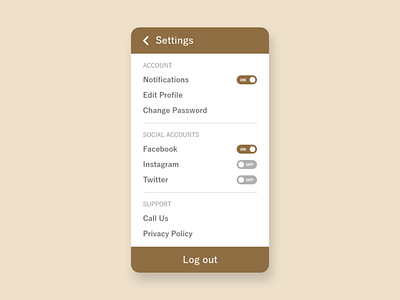 Daily UI - #7 Settings