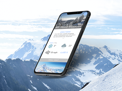 Ski Resort App app app idea design mountain mt. hood meadows oregon ski resort skiing snowboarding ui user interface ux