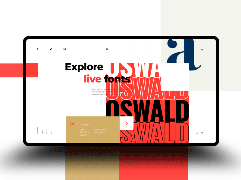 Live Fonts / Home animation concept design dynamic experimental font heart home live oswald site type typeface typography uidesign uiux web webdesign