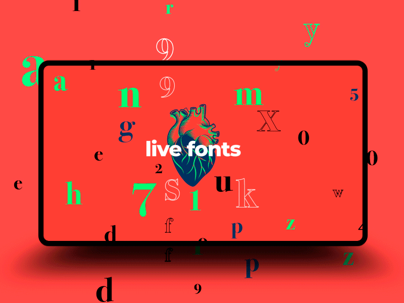 Live Fonts / Loader animation beat bodoni concept design dynamic experimental heart heartbeat letters loading animation site type typeface typography uiconcept uidesign uiux web webdesign