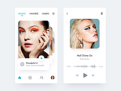 The concept design of music App app clean conceptual design music personalized ui ux