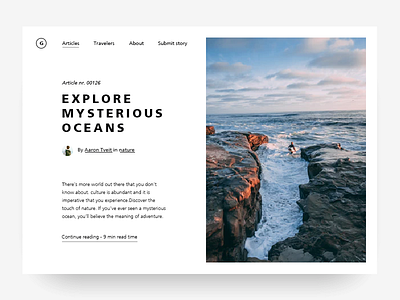 Ocean & travel web pages nature ocean travel typography web web pages