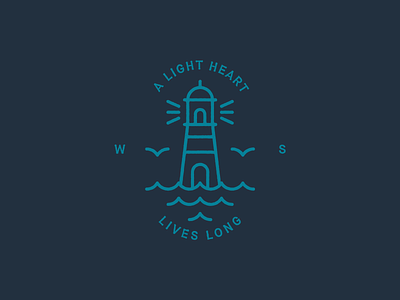 A light heart lives long badge illustration logo vector