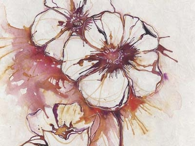Floral Watercolor Commission art commission flowers lost in reverie painting warm watercolor