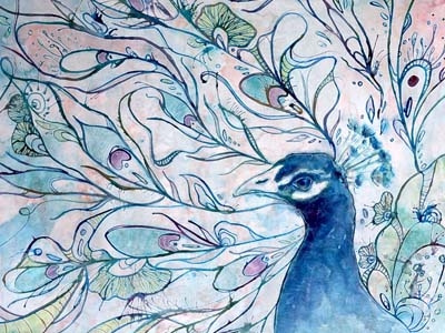 Peacock Splendor epic inspiration journey lost in reverie painting peacock splendor time lapse watercolor