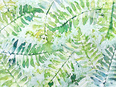 Pattern: Ferns fern green lost in reverie nature pattern plant watercolor