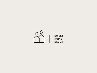 SWEET HOME DECOR branding candle craft decor design graphic design home identity logo mark minimal sign