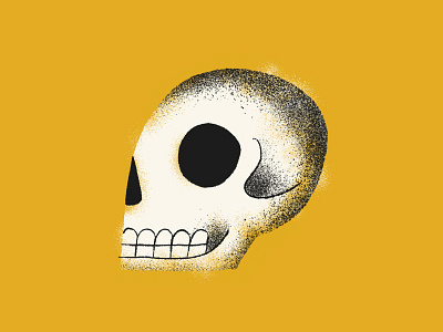 Skull Doodle doodle grain halloween illo illustration monochromatic procreate punk retro skate skeleton skull spot illustration stipple style stylized yellow