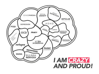 Crazy and Proud! branding design icon mental health