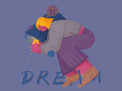 Dream design girl illustration people ui web 插图