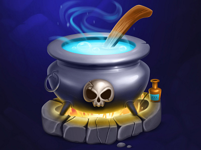 Cauldron bomb cauldron design gameicon graphic design halloween illustration vector witch