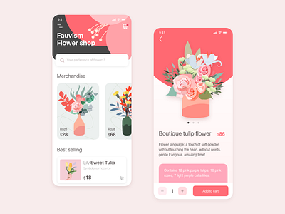 flower shop app illustration ui