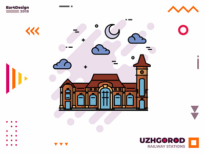 Uzhgorod FlatCityLine - Railway Stations 🚂 bar4design behance branding city design dribbble flat icon logo logoinspiration uzhgorod vector брендинг вектор дизайн иллюстрация логотип